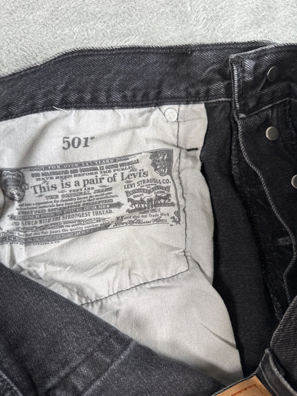 Levi's 501 Black Denim Cutoff Shorts W30