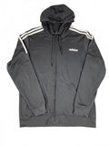 Adidas Black Hoodie with White Stripes and Logo, Size Large