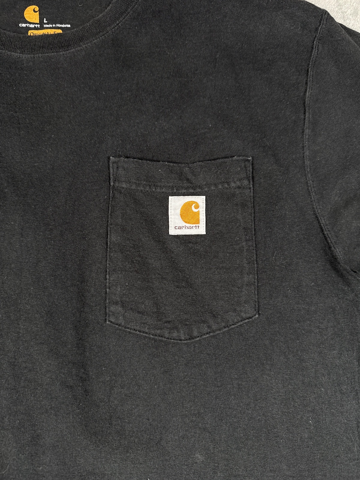 Vintage Retro Carhartt Black Pocket T-Shirt Size L