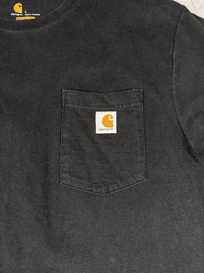 Vintage Retro Carhartt Black Pocket T-Shirt Size L
