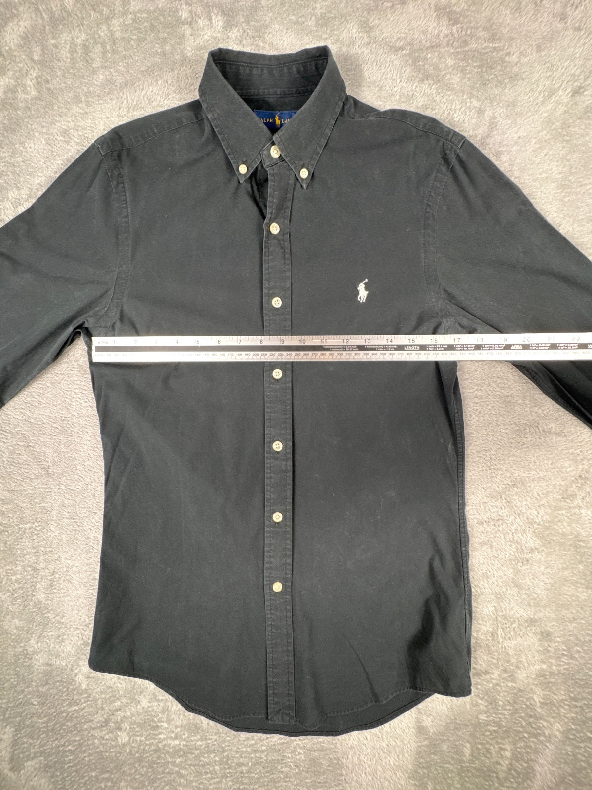 Ralph Lauren Slim Fit Black Button-Down Shirt Size S
