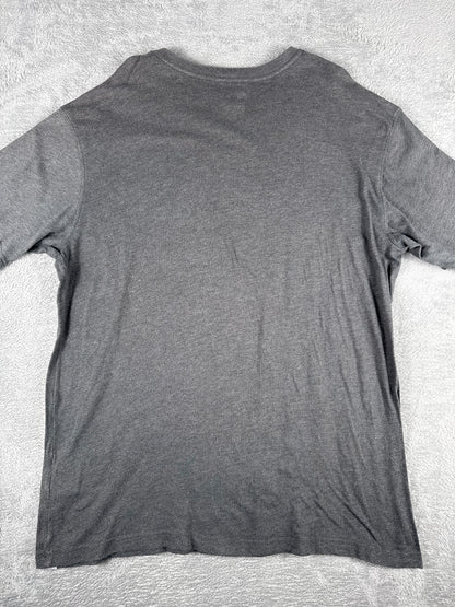Carhartt Relaxed Fit Grey T-Shirt with Yellow Logo Print - L