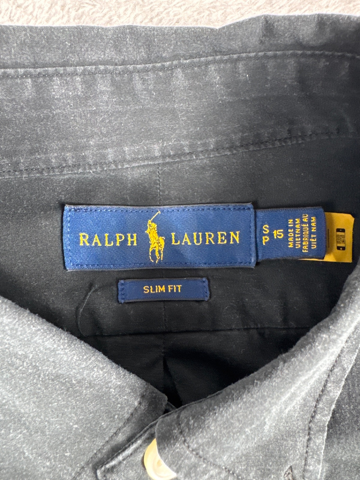 Ralph Lauren Slim Fit Black Button-Down Shirt Size S