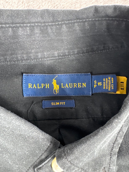 Ralph Lauren Slim Fit Black Button-Down Shirt Size S