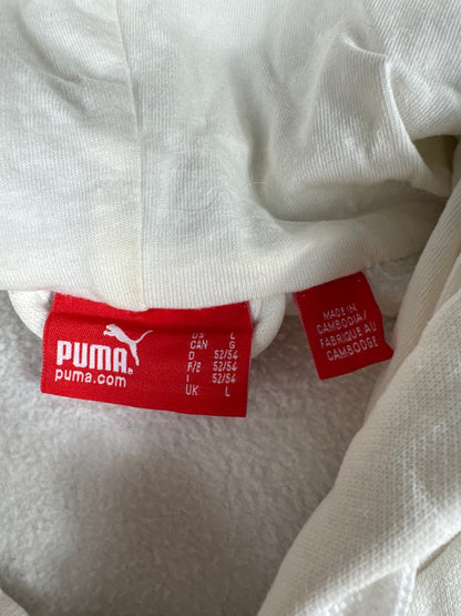 Puma White Hooded Zip-Up Sweatshirt Size L
