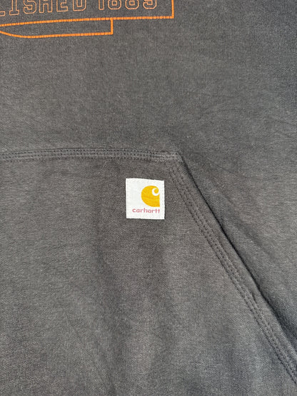 Carhartt Black Hoodie with Orange Logo Established 1889