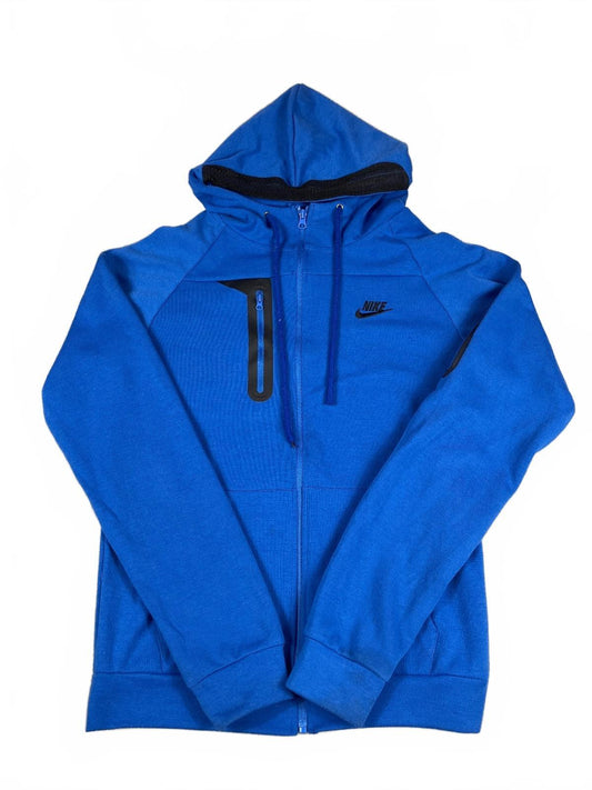 Nike Blue Full Zip Vintage Hoodie with Chest Pocket Size M