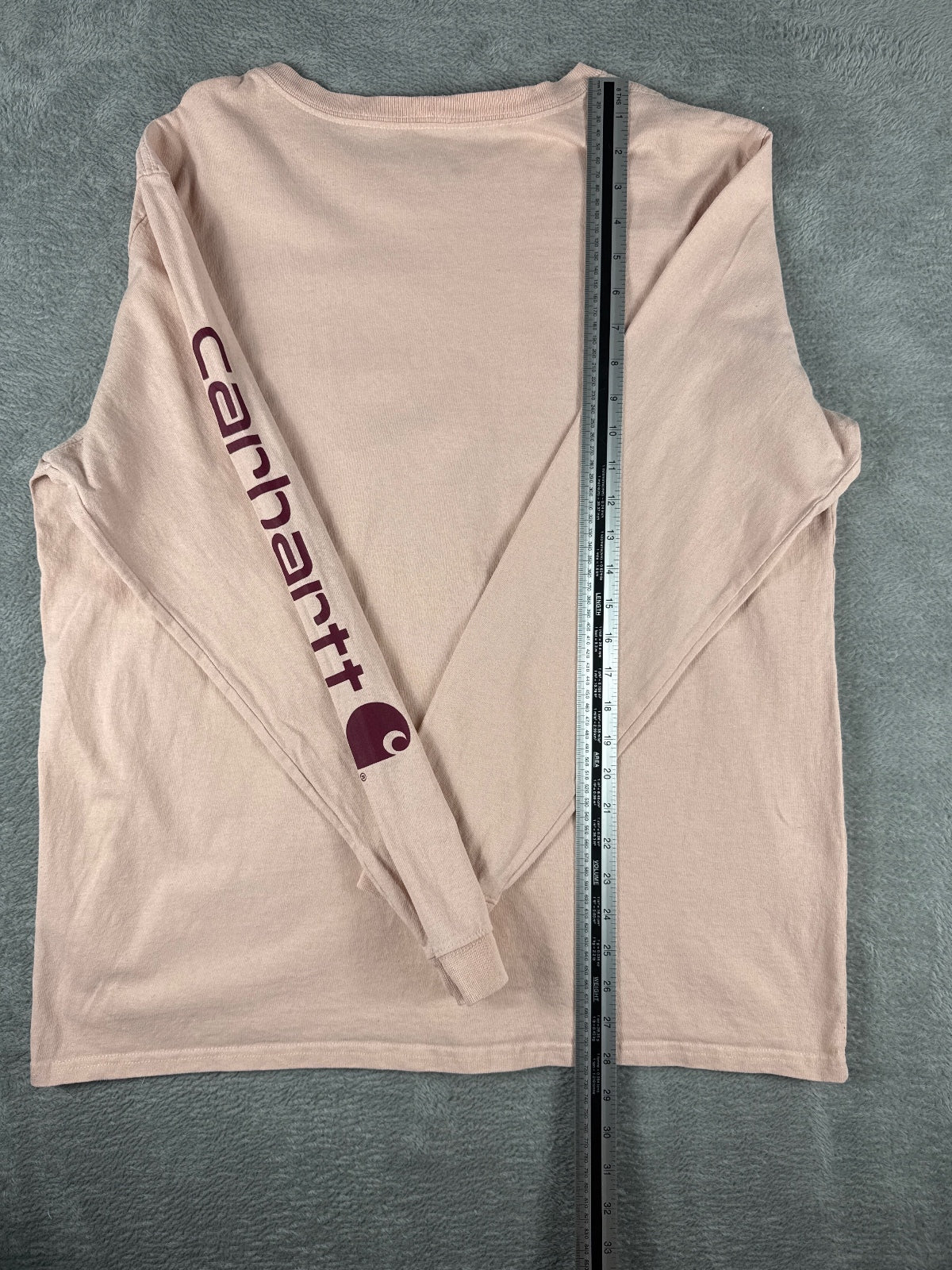 Carhartt XL Loose Fit Long Sleeve T-Shirt in Light Pink with