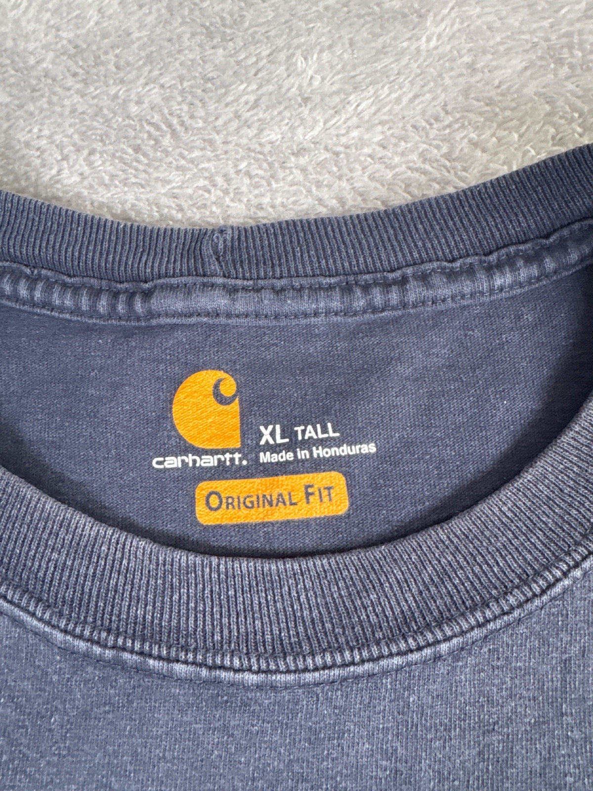 Carhartt Original Fit Tall Dark Blue Graphic T-Shirt Size XL