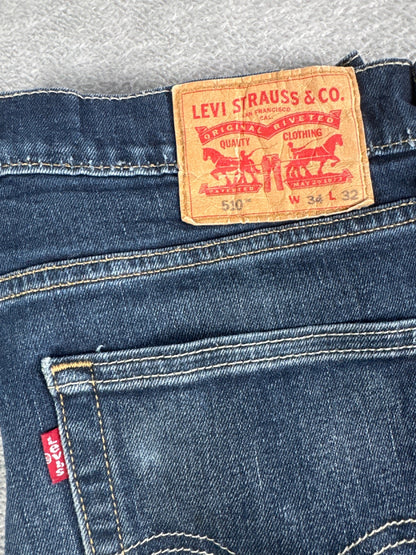 Levi's 510 Skinny Fit Blue Denim Jeans W34 L32
