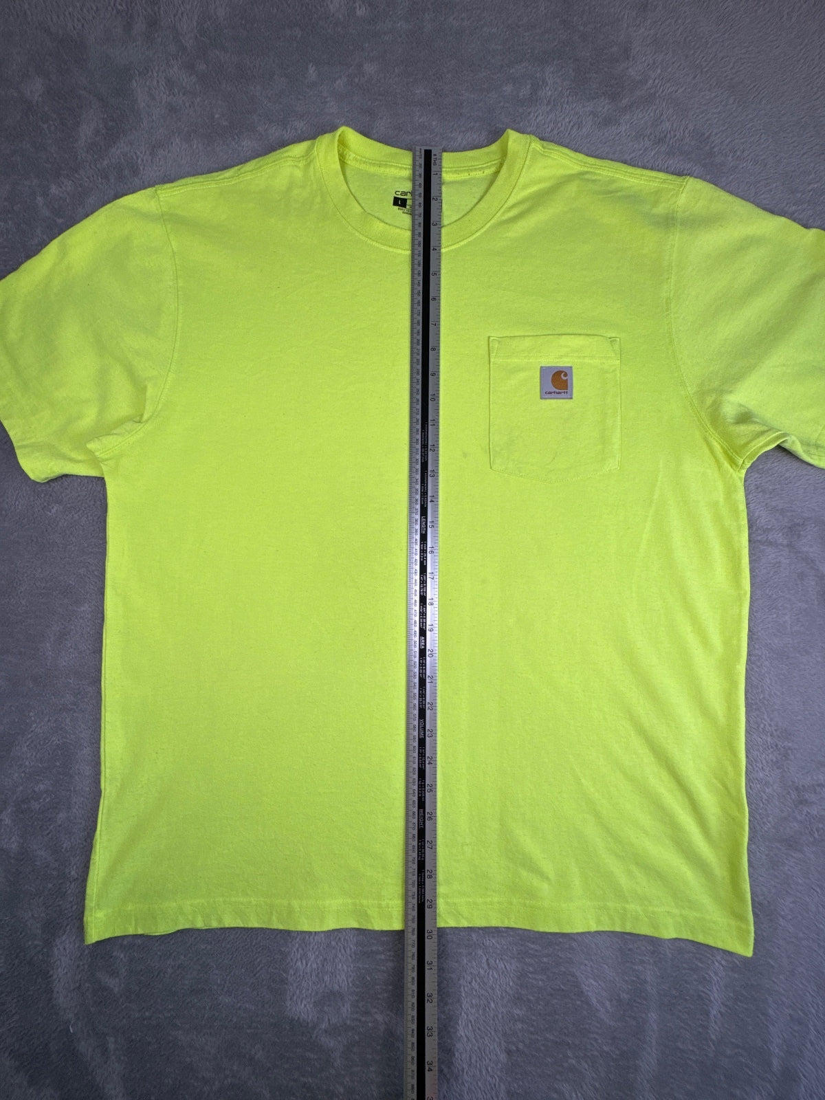 Carhartt Loose Fit Neon Yellow T-Shirt Size Large