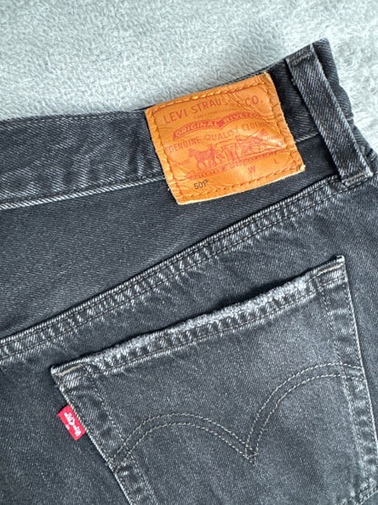 Levi's 501 Premium Capital E Black Denim Cutoff Shorts W31
