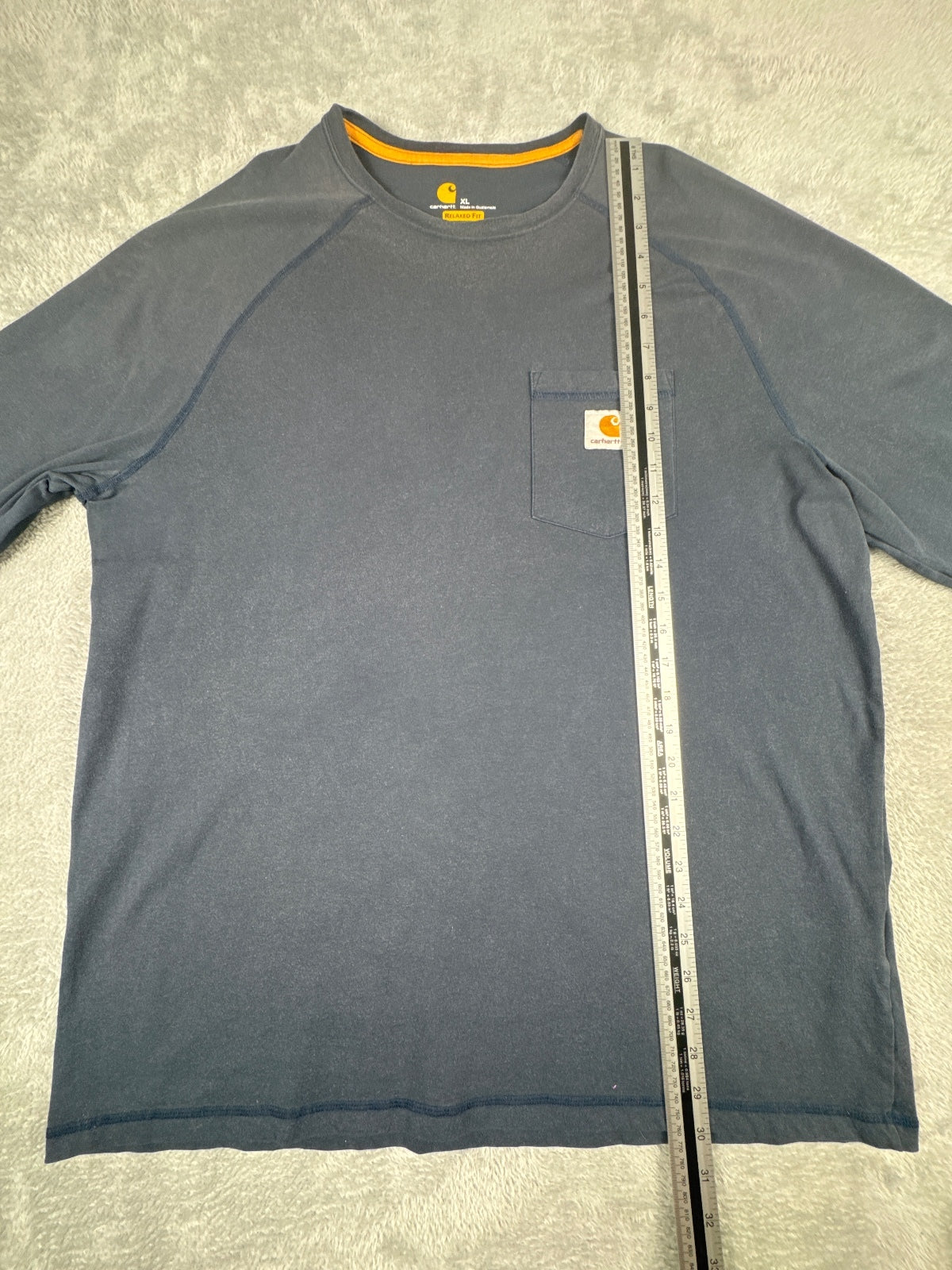 Carhartt Relaxed Fit Long Sleeve Navy T-Shirt Size XL