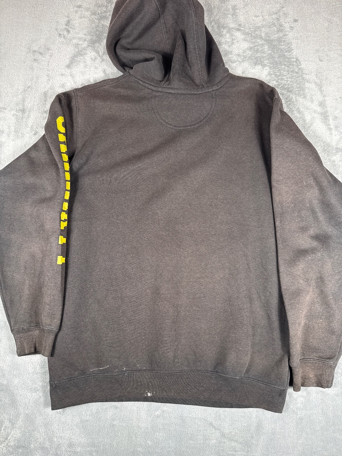 Carhartt Loose Fit Hoodie with Yellow Logo on Sleeve, Medium