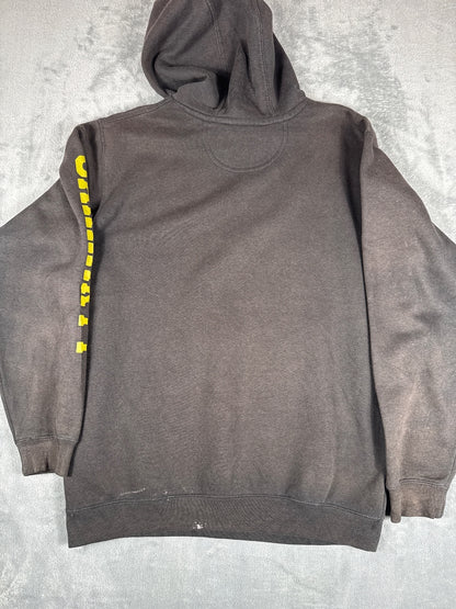 Carhartt Loose Fit Hoodie with Yellow Logo on Sleeve, Medium