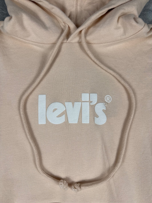 Vintage Levi's Beige Peach Hoodie Sweatshirt XXS