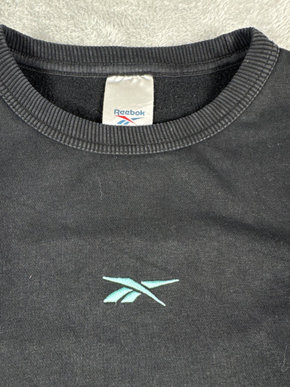 Reebok Black and Turquoise Sweatshirt Size M