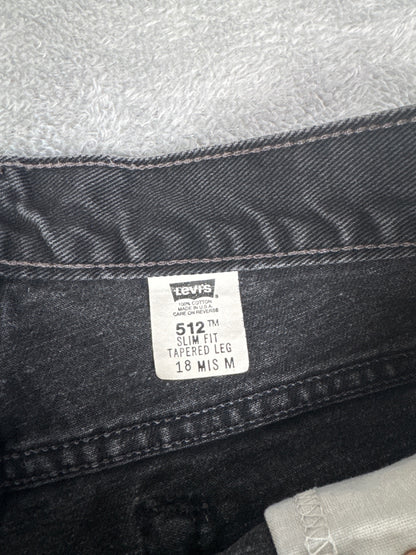 Levi's 512 Slim Fit Tapered Leg Black Denim Jeans W32