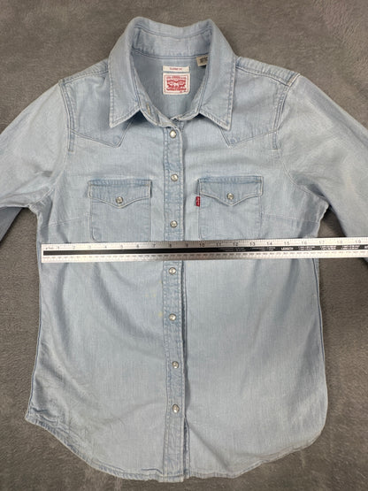 Levi's Classic Fit Light Blue Denim Shirt Size XS