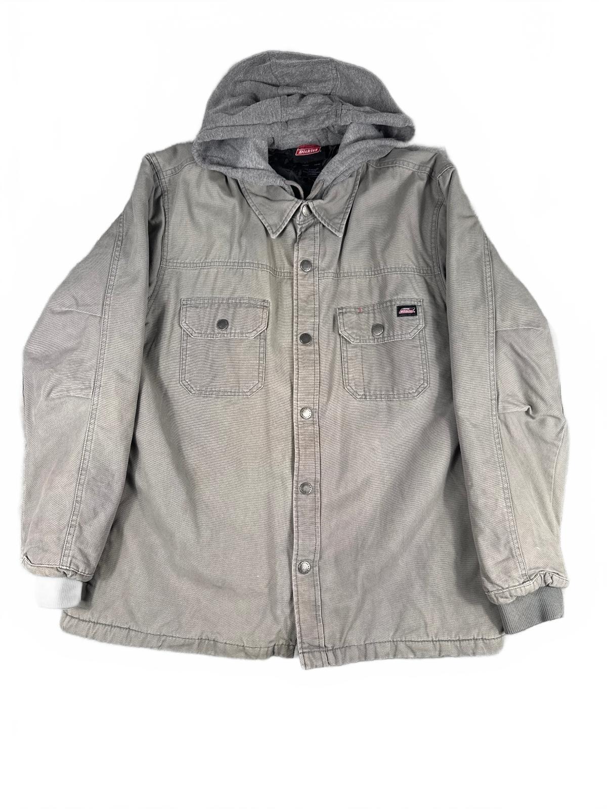 Retro Vintage Dickies Men's Hooded Jacket in Grey, Size XL