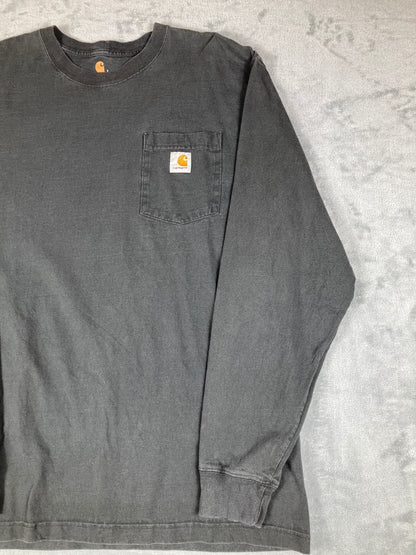 Carhartt Original Fit Long Sleeve Pocket T-Shirt in Black, L