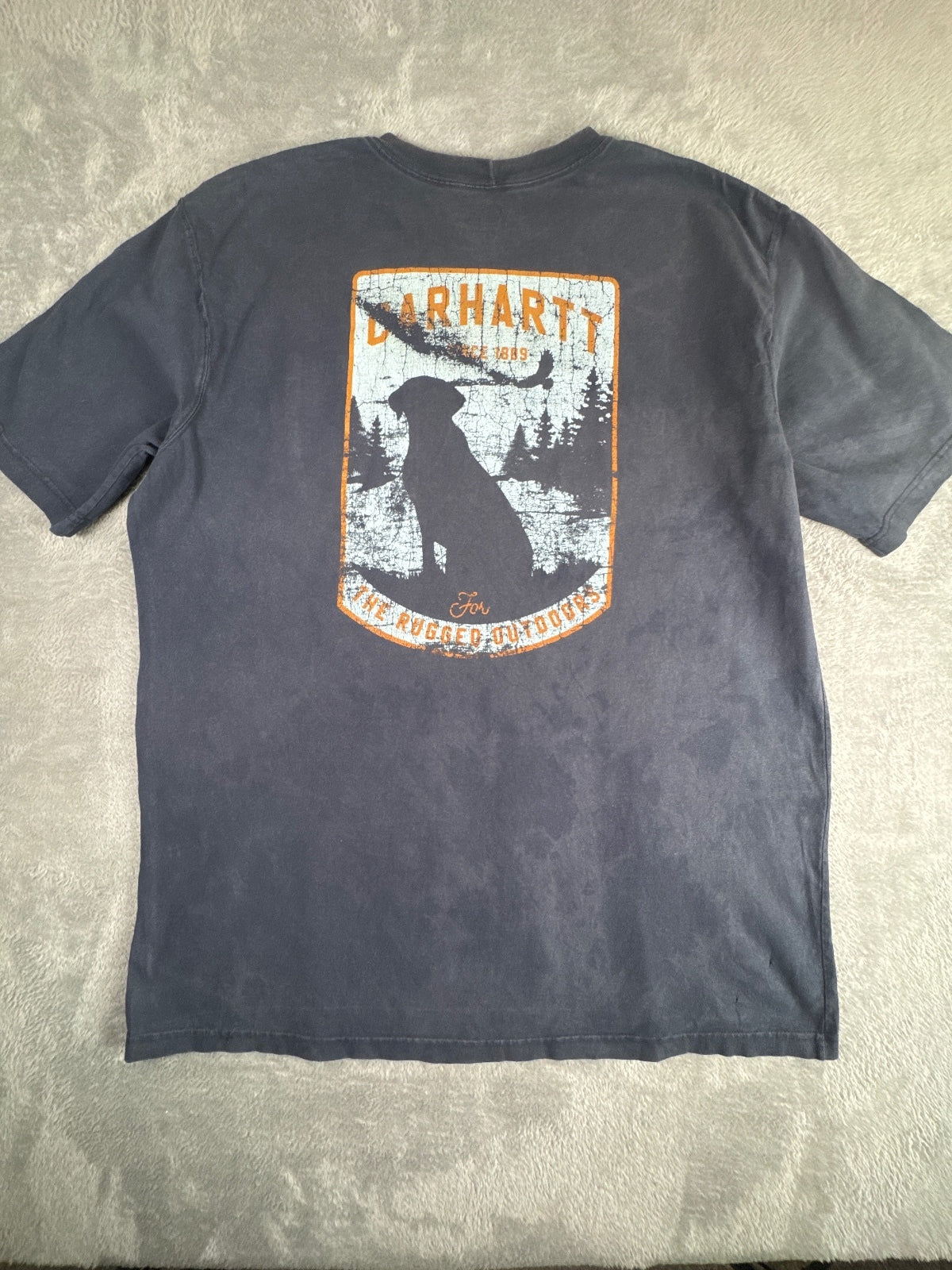 Carhartt Original Fit Tall Dark Blue Graphic T-Shirt Size XL