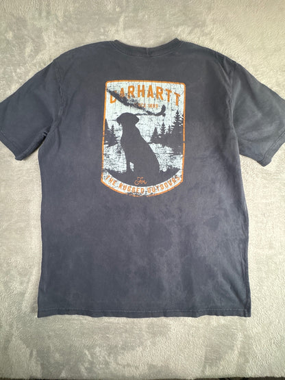 Carhartt Original Fit Tall Dark Blue Graphic T-Shirt Size XL