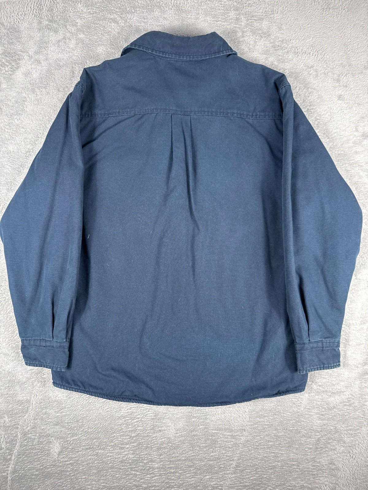 Levi's Navy Blue Cotton Button-Up Shirt Jacket with Fleece L