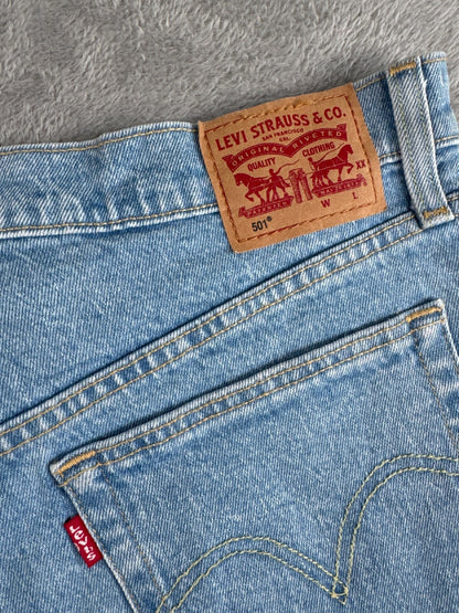 Levi's 501 Light Blue Denim Cutoff Shorts W30