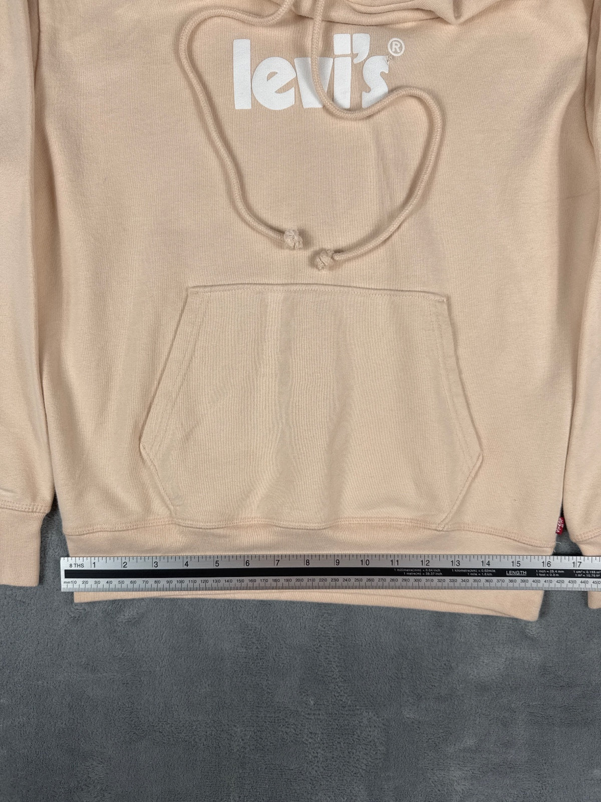 Vintage Levi's Beige Peach Hoodie Sweatshirt XXS