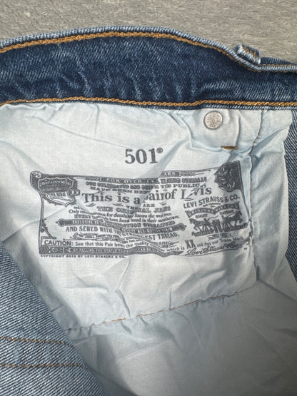 Levi's 501 Blue Denim Cutoff Shorts Size 24W - Approx UK 28