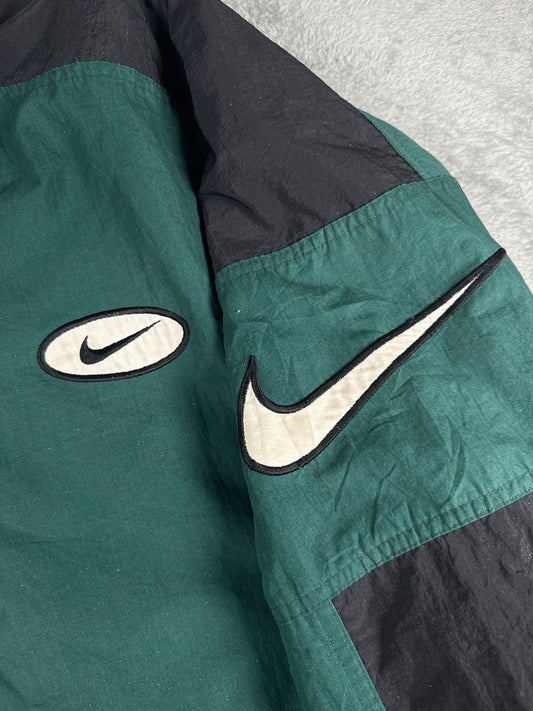 Vintage Nike Quilted Green and Black Jacket Made in Size L