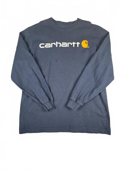 Carhartt Original Fit Long Sleeve Navy T-Shirt Size M