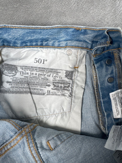 Levi's 501 Light Blue Denim Cutoff Shorts W28