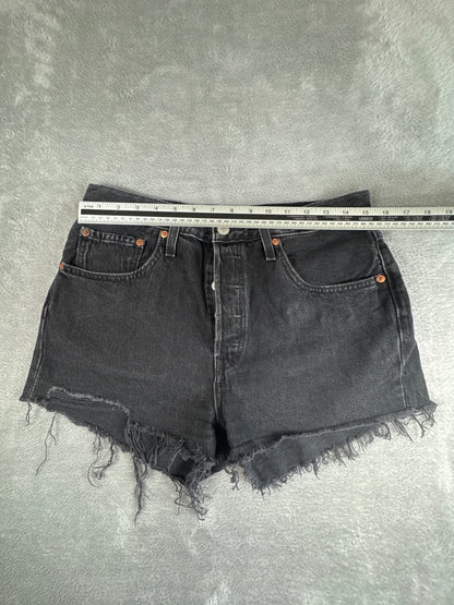 Levi's 501 Black Denim Cutoff Shorts W30