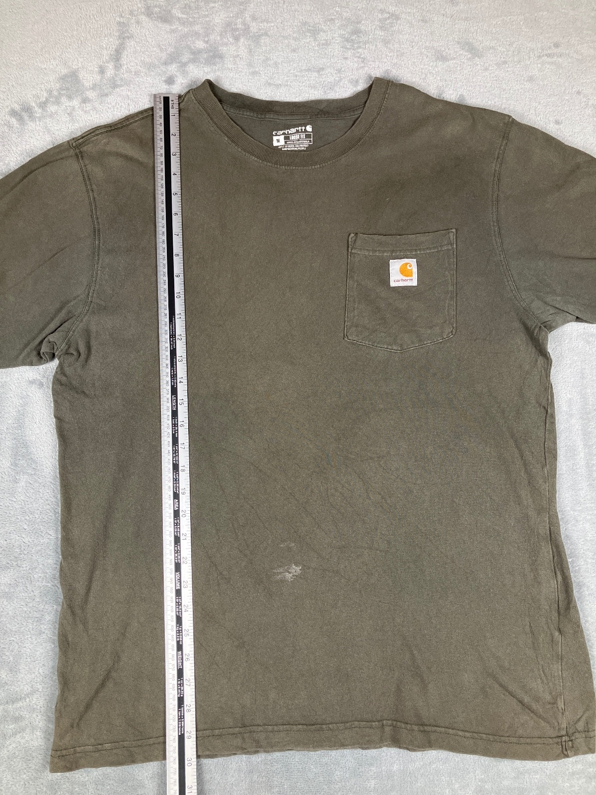 Carhartt Loose Fit Olive Green Pocket T-Shirt Size Medium