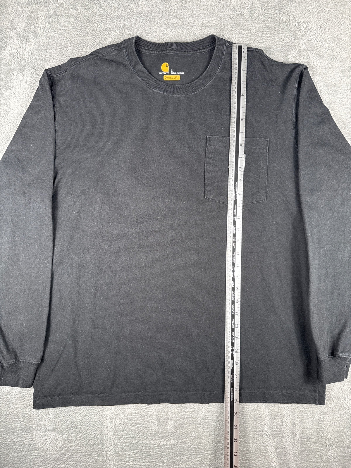Carhartt Original Fit Long Sleeve Black Pocket T-Shirt SizeL
