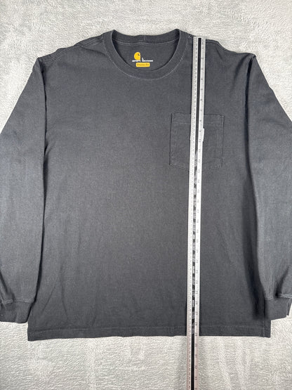 Carhartt Original Fit Long Sleeve Black Pocket T-Shirt SizeL