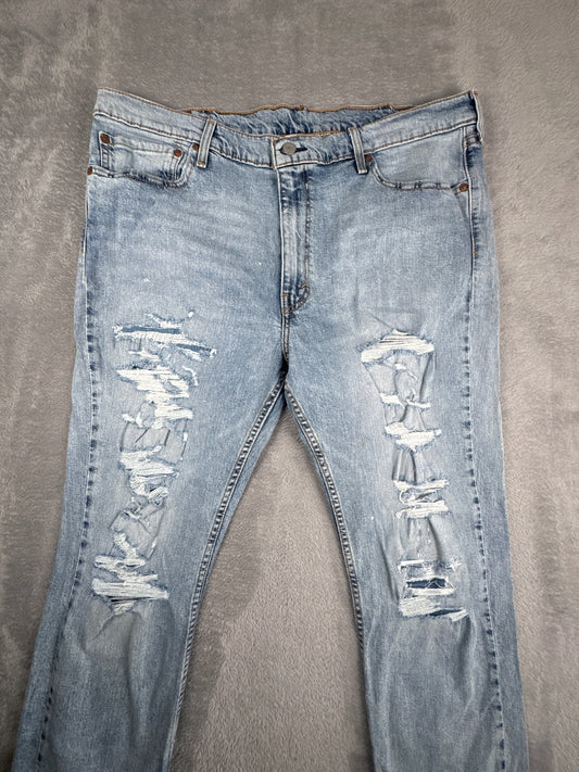 Levi's 511 Light Blue Distressed Denim Jeans W40 L30