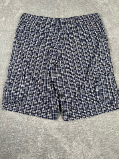 Tommy Hilfiger Men's Navy Blue Plaid Cargo Shorts W36