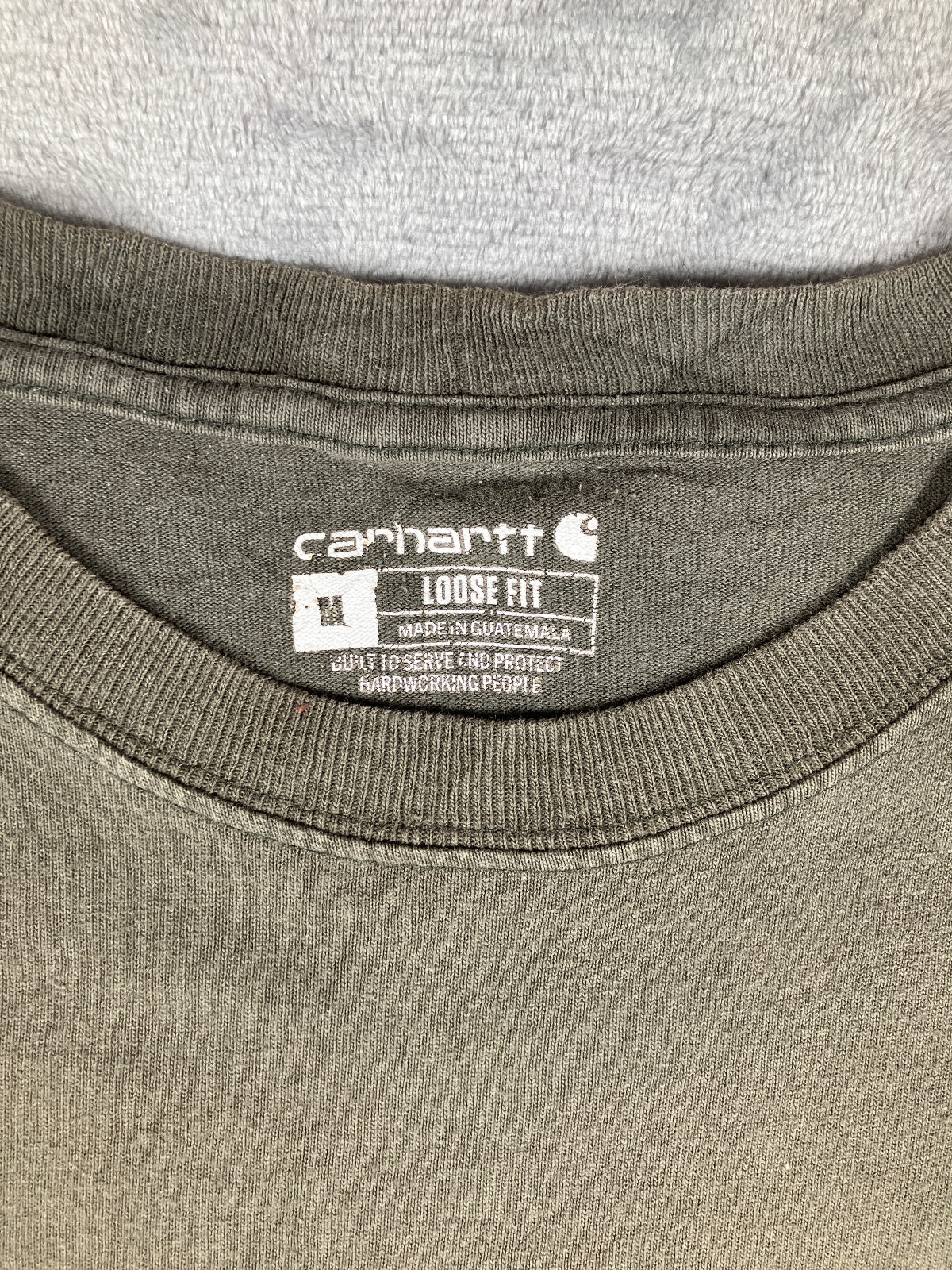 Carhartt Loose Fit Olive Green Pocket T-Shirt Size Medium