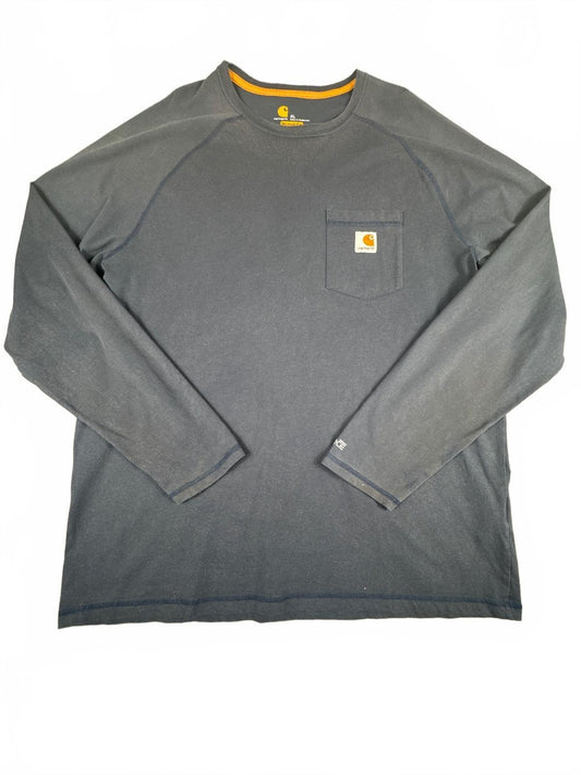 Carhartt Relaxed Fit Long Sleeve Navy T-Shirt Size XL