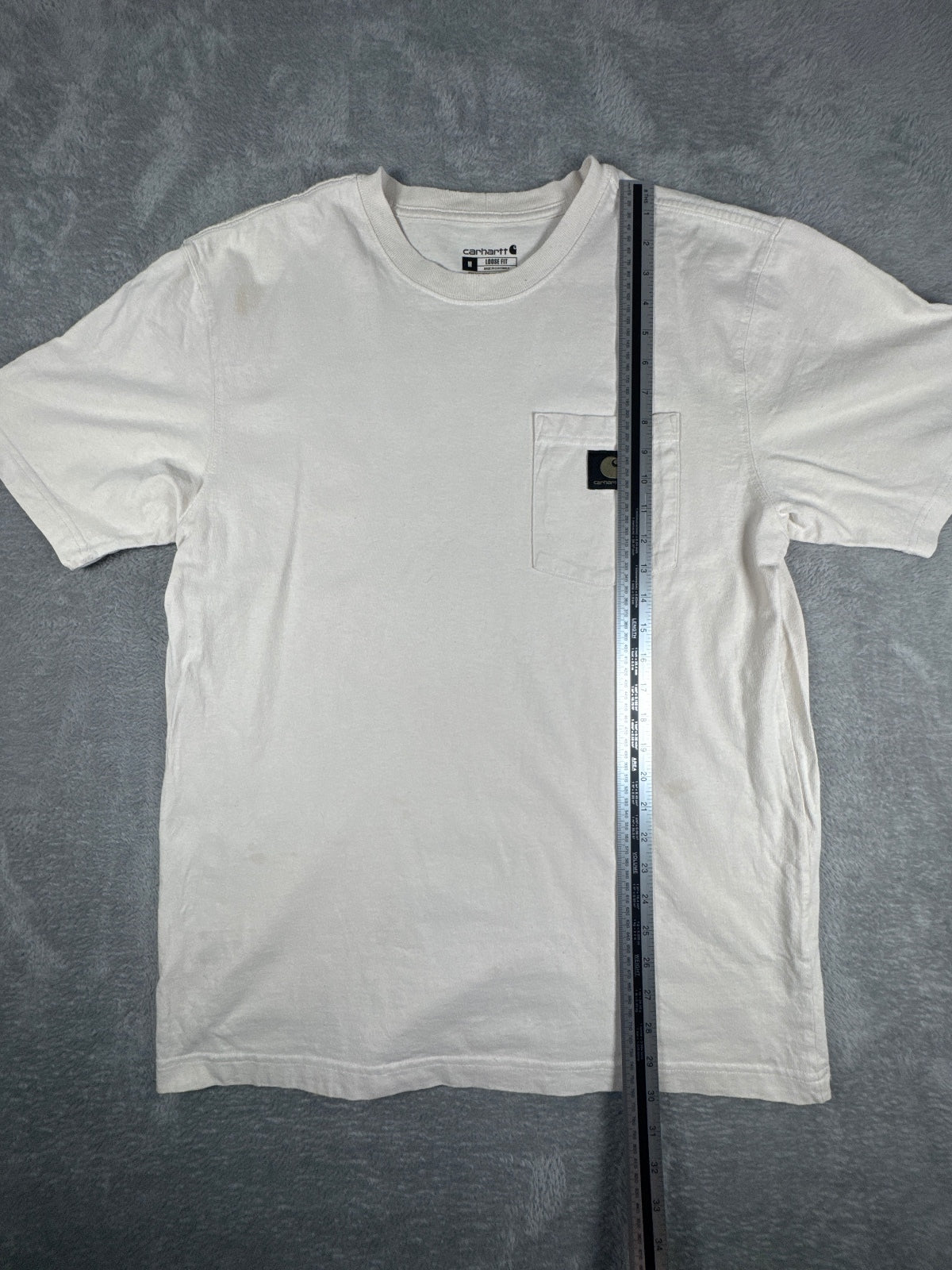 Carhartt Men's Loose Fit White Cotton T-Shirt Size M