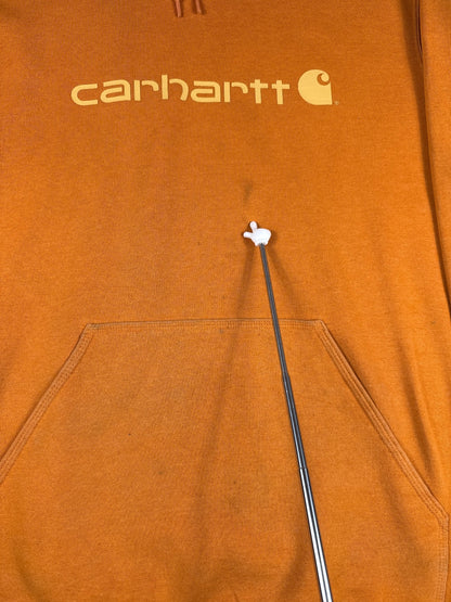 Carhartt Orange Hooded Sweatshirt XL Tall Loose Fit