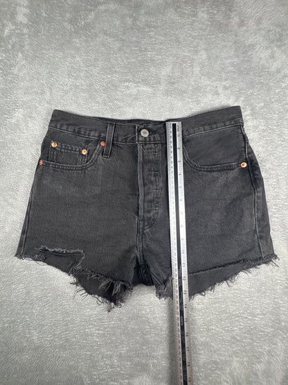 Levi's 501 Black Denim Cutoff Shorts W28