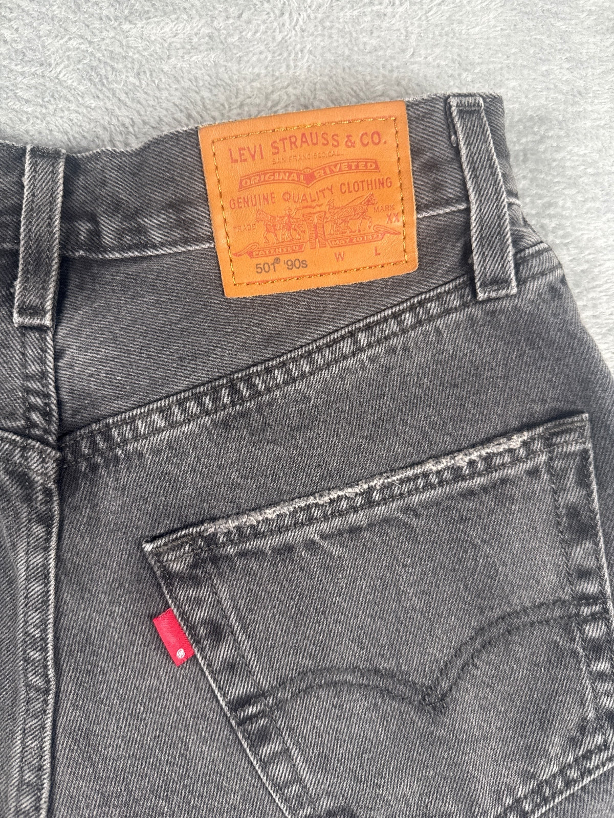 Levi's Premium 501 90s Black Denim Shorts W24