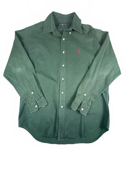 Ralph Lauren Blaire Green Cotton Long Sleeve Shirt Size M