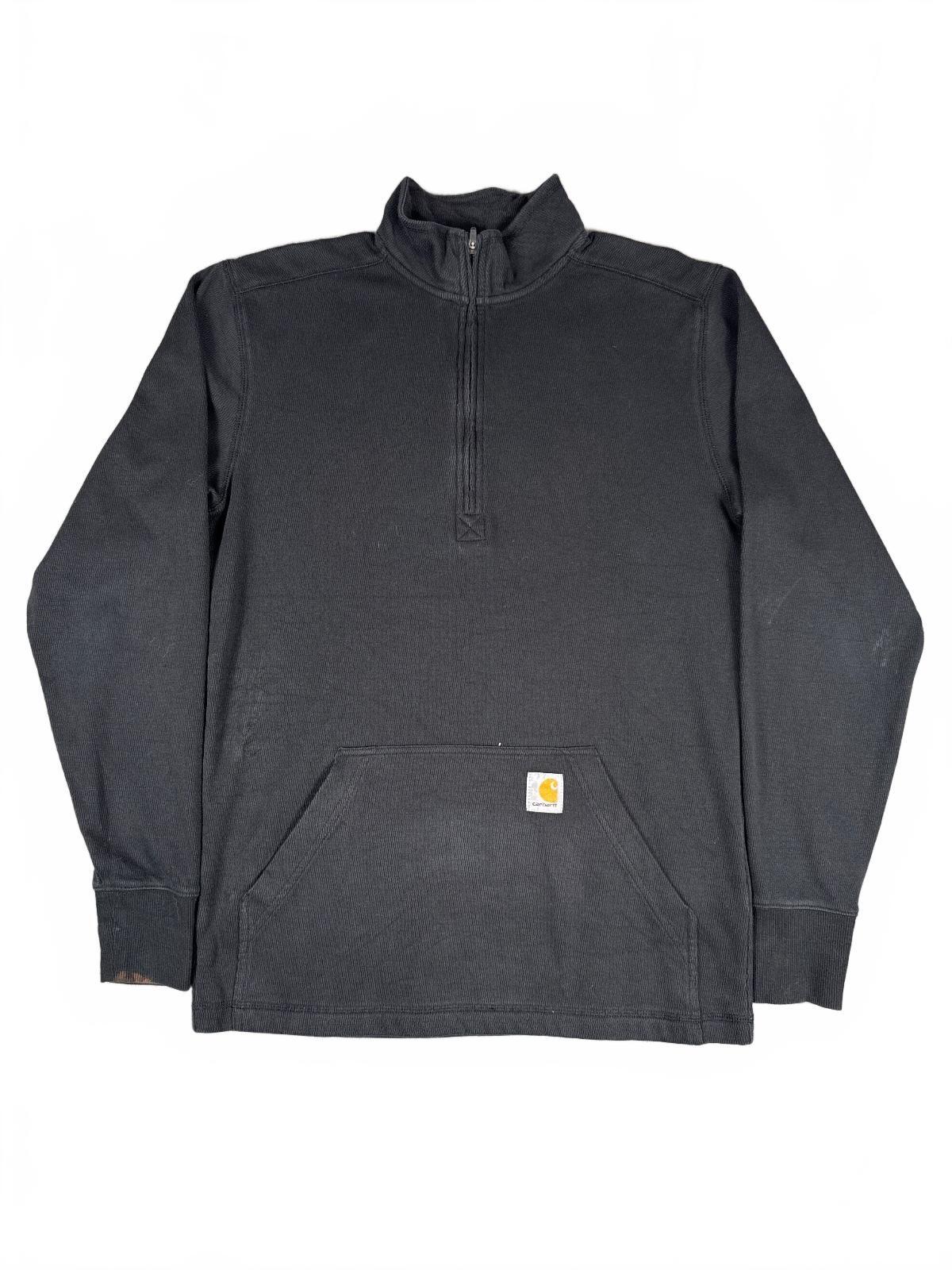 Carhartt Relaxed Fit Black Half-Zip Pullover Sweatshirt S
