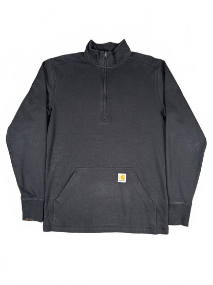 Carhartt Relaxed Fit Black Half-Zip Pullover Sweatshirt S