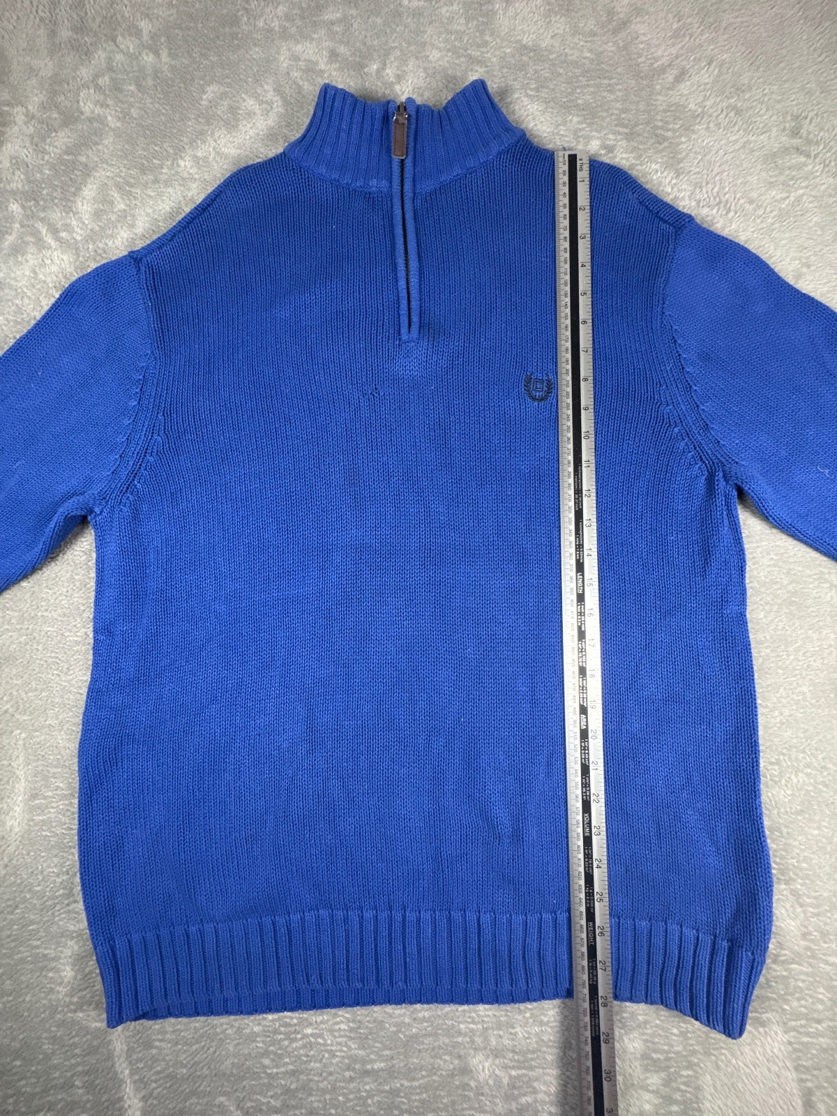Chaps Blue Half-Zip Knit Sweater Size L